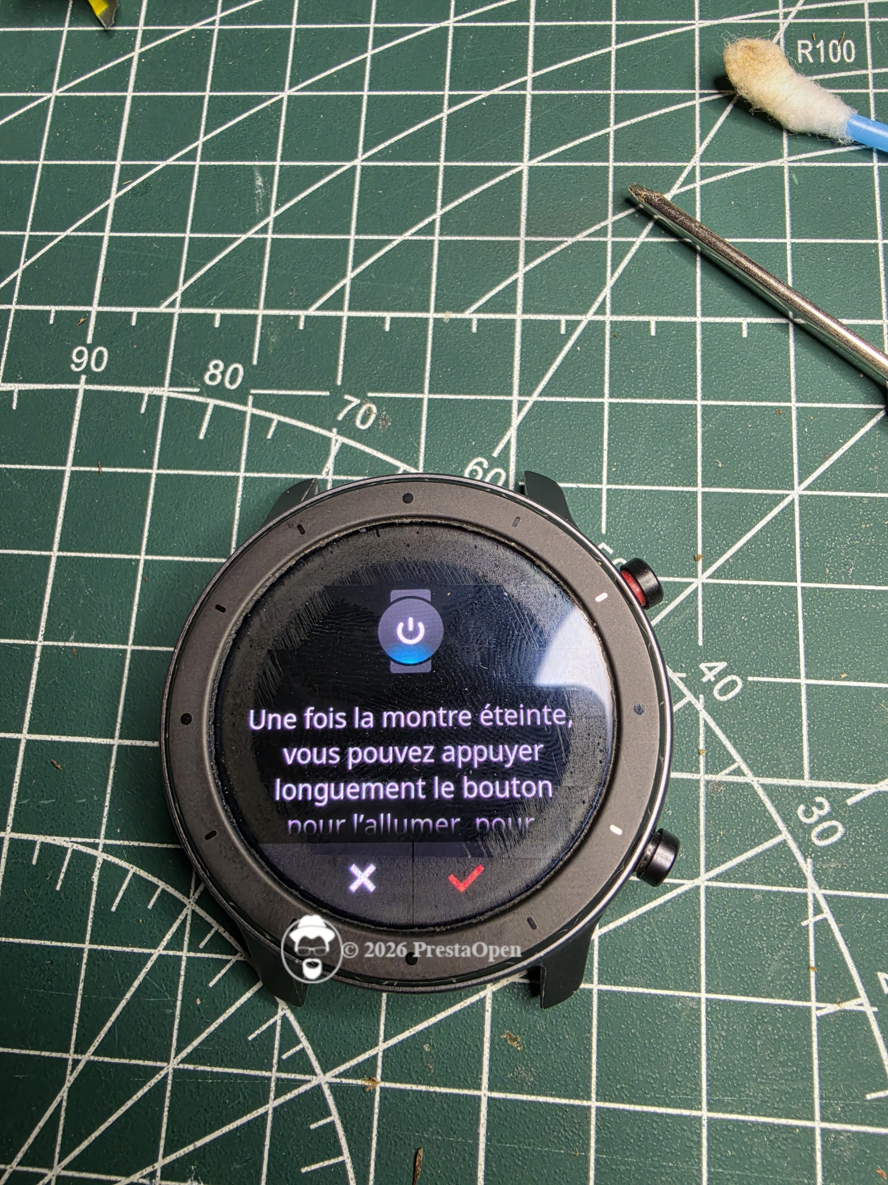 Extinction montre Amazfit GTR en cours Extinction montre Amazfit GTR en cours