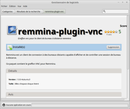 Remmina-plugin-vnc installé